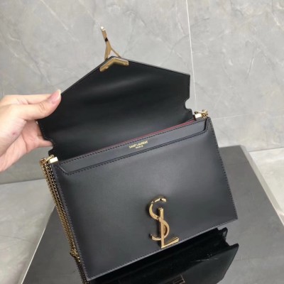 Saint Laurent Black Cassandra Monogram Clasp Bag