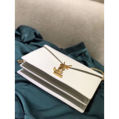 Saint Laurent Blanc Cassandra Monogram Clasp Bag