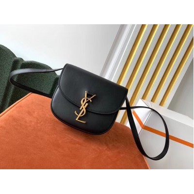 Saint Laurent Kaia Small Satchel Bag In Black Calfskin