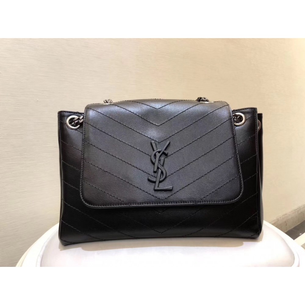 Saint Laurent Medium Nolita Bag In Black Vintage Leather