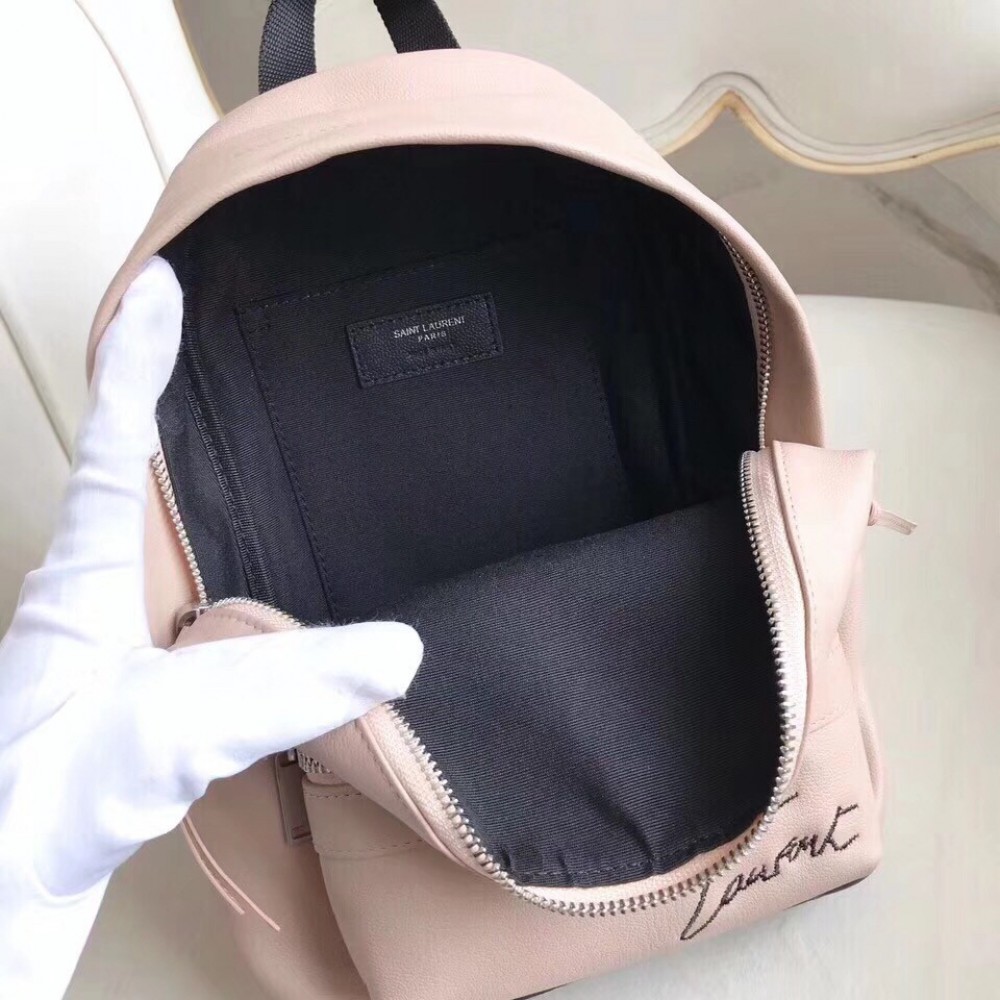 Saint Laurent Nude Mini Toy City Embroidered Backpack