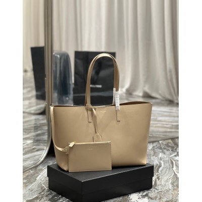 Saint Laurent Shopping Tote Bag in Beige Leather